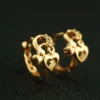 Fashion gold plated huggie earrings with zircon for women