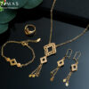 Romooz New bridal 18k gold plated dubai gold wedding fine fashion jewelry sets for woman women