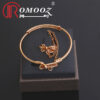 Popular Necklace Earing Ring Fashion Set Jewelry Kids Custom Gold Plated Metal Engraved Bracelets Bangles For Kids And Babies